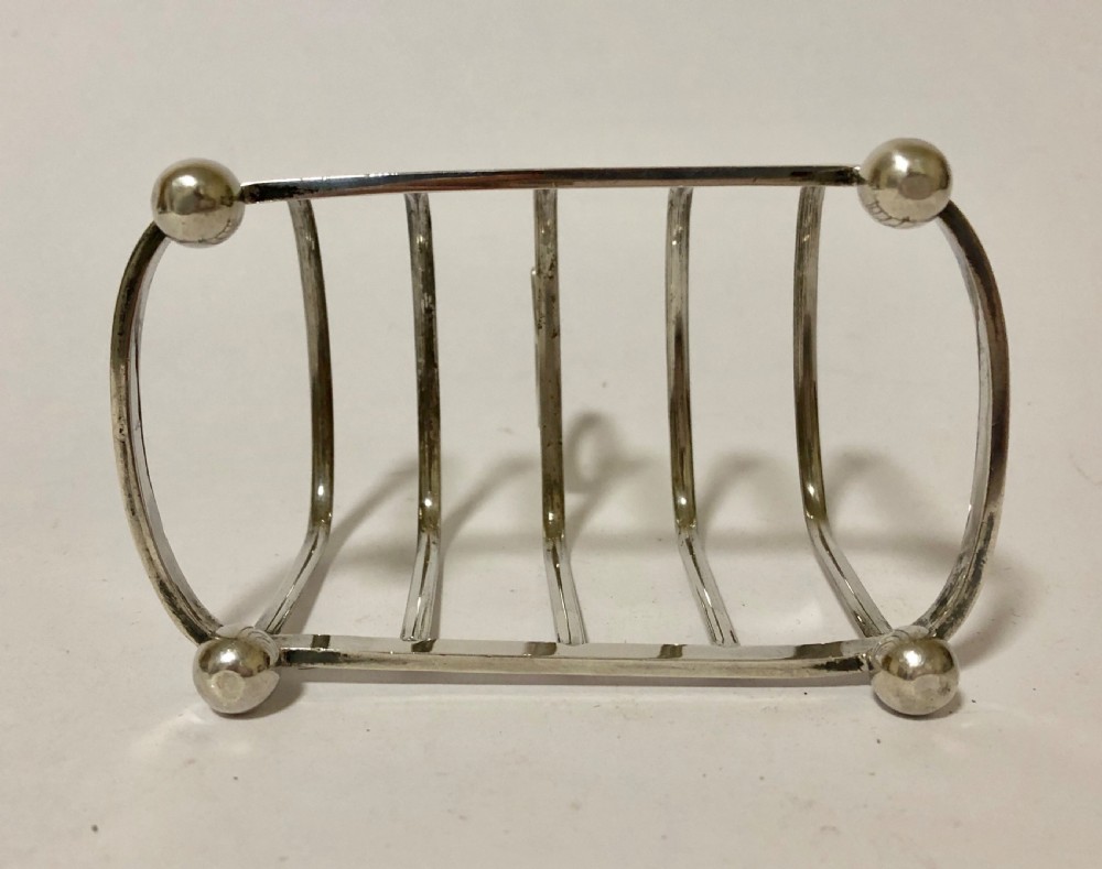 Antique Solid Sterling Silver Toast Rack 1929 View VII