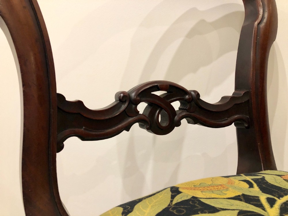 Set of 6 Antique Victorian Mahogany Balloon Back Dining Chairs View IX
