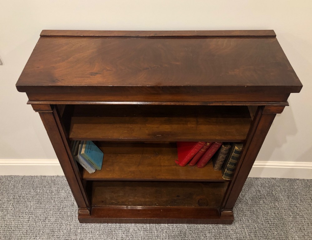 Small Antique Victorian Mahogany Open Bookcase View V