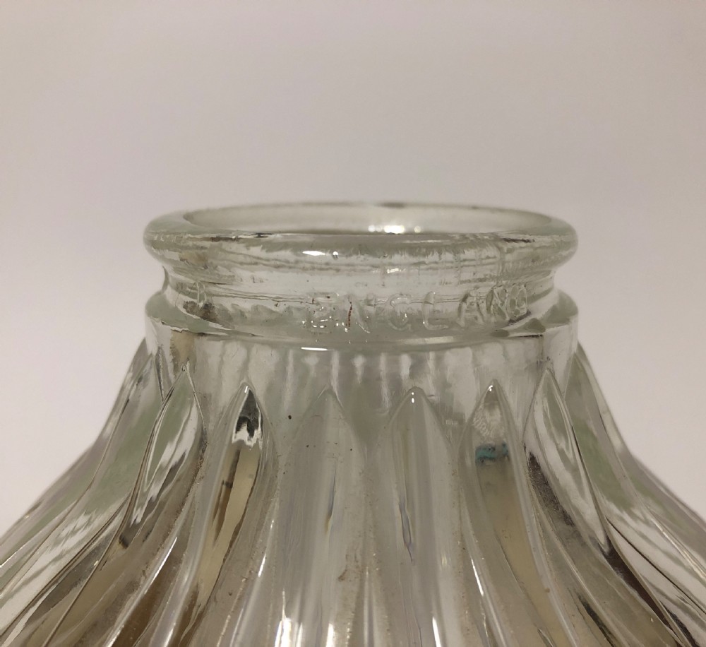 Antique Holophane Prismatic Glass Pendant Light on Wall Mounted Bracket 12 Available View XIII