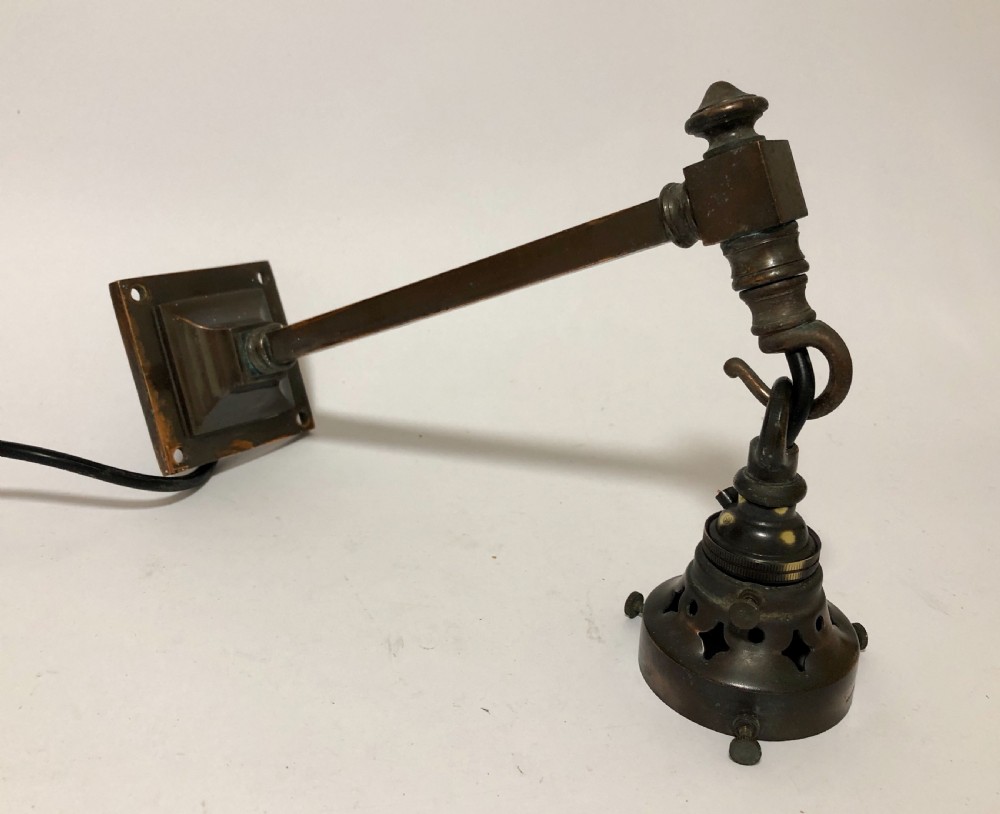 Antique Holophane Prismatic Glass Pendant Light on Wall Mounted Bracket 12 Available View XIV