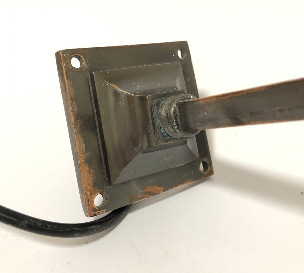 Antique Holophane Prismatic Glass Pendant Light on Wall Mounted Bracket 12 Available View XV