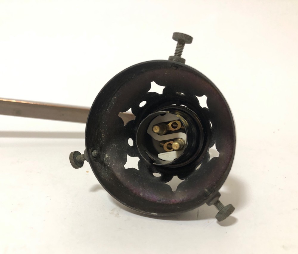 Antique Holophane Prismatic Glass Pendant Light on Wall Mounted Bracket 12 Available View XVI