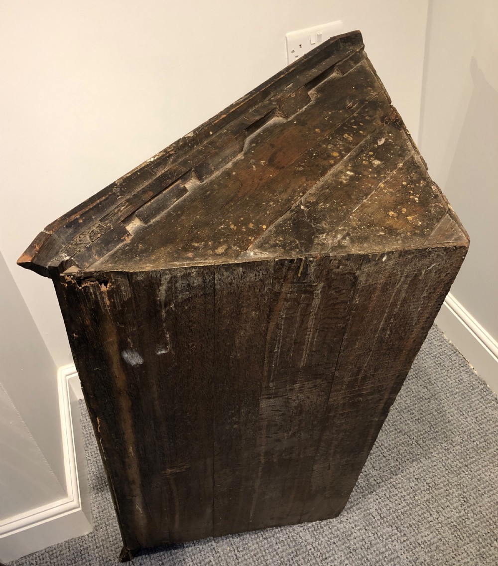 Antique Georgian Oak Wall Hanging Corner Cupboard View X