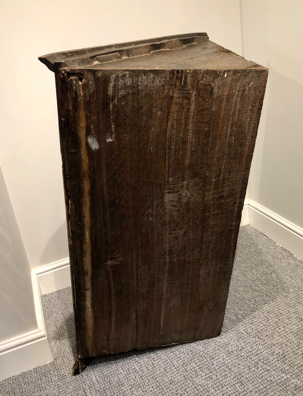 Antique Georgian Oak Wall Hanging Corner Cupboard View XI