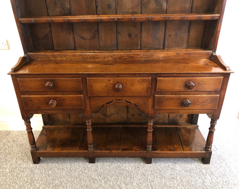 Antique Welsh Swansea Valley Oak Potboard Dresser View V