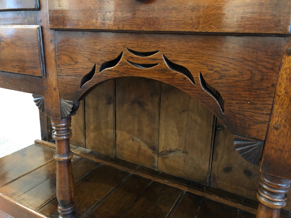 Antique Welsh Swansea Valley Oak Potboard Dresser View VII