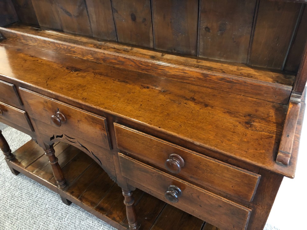 Antique Welsh Swansea Valley Oak Potboard Dresser View VIII