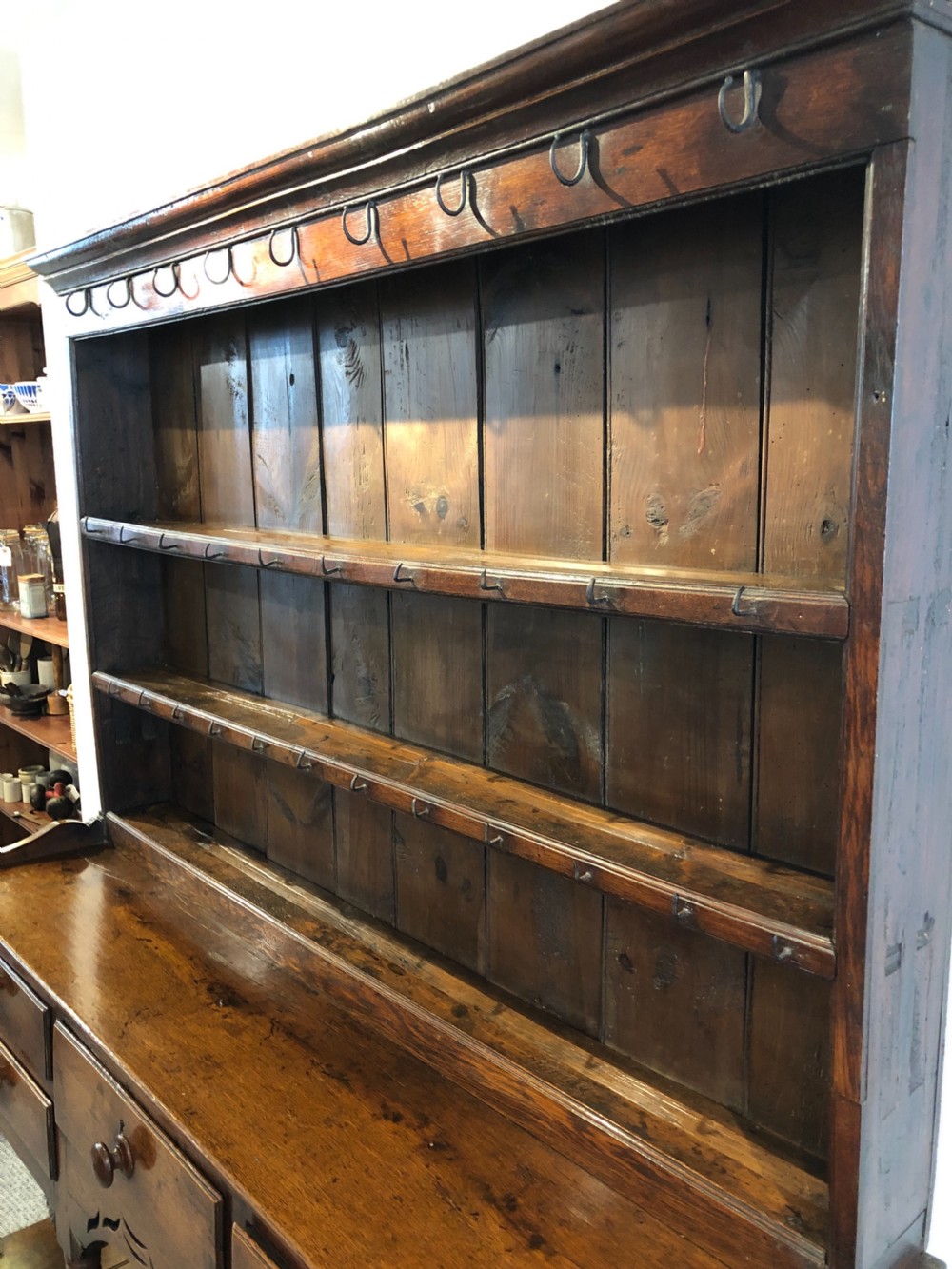 Antique Welsh Swansea Valley Oak Potboard Dresser View XIII