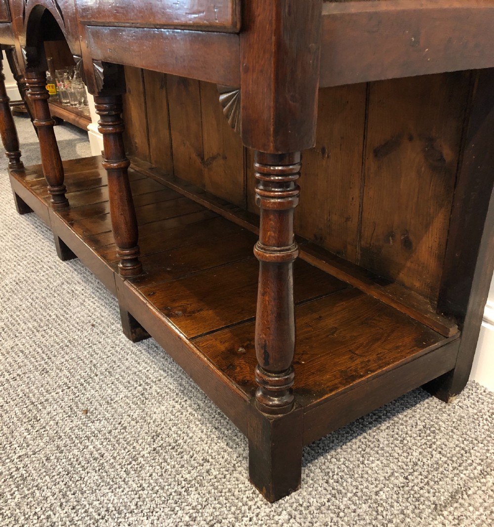 Antique Welsh Swansea Valley Oak Potboard Dresser View XX