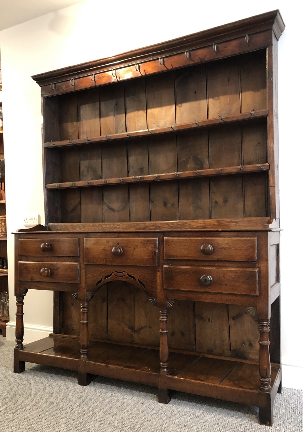 Antique Welsh Swansea Valley Oak Potboard Dresser View XXIII