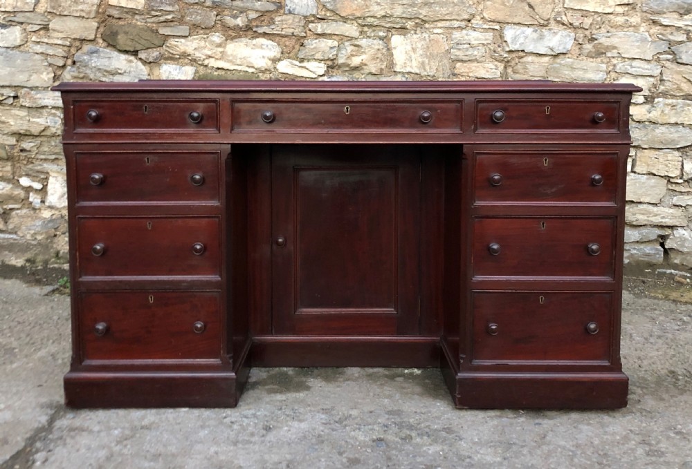 Victorian Mahogany Kneehole Desk  View V