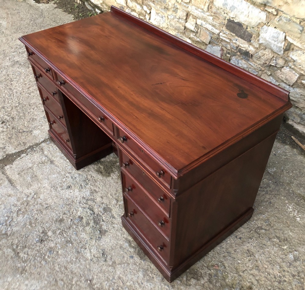 Victorian Mahogany Kneehole Desk  View VII