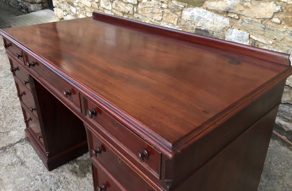 Victorian Mahogany Kneehole Desk  View XV