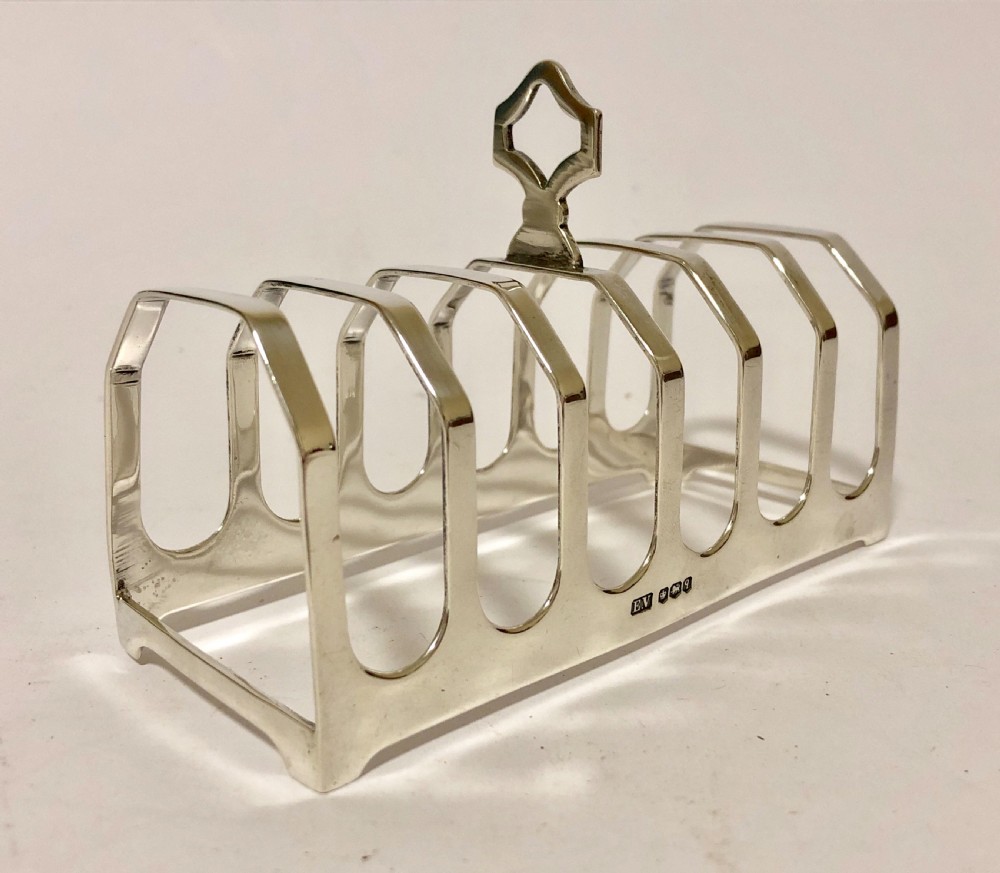 Large Antique 1933 Solid Sterling Silver Toast Rack