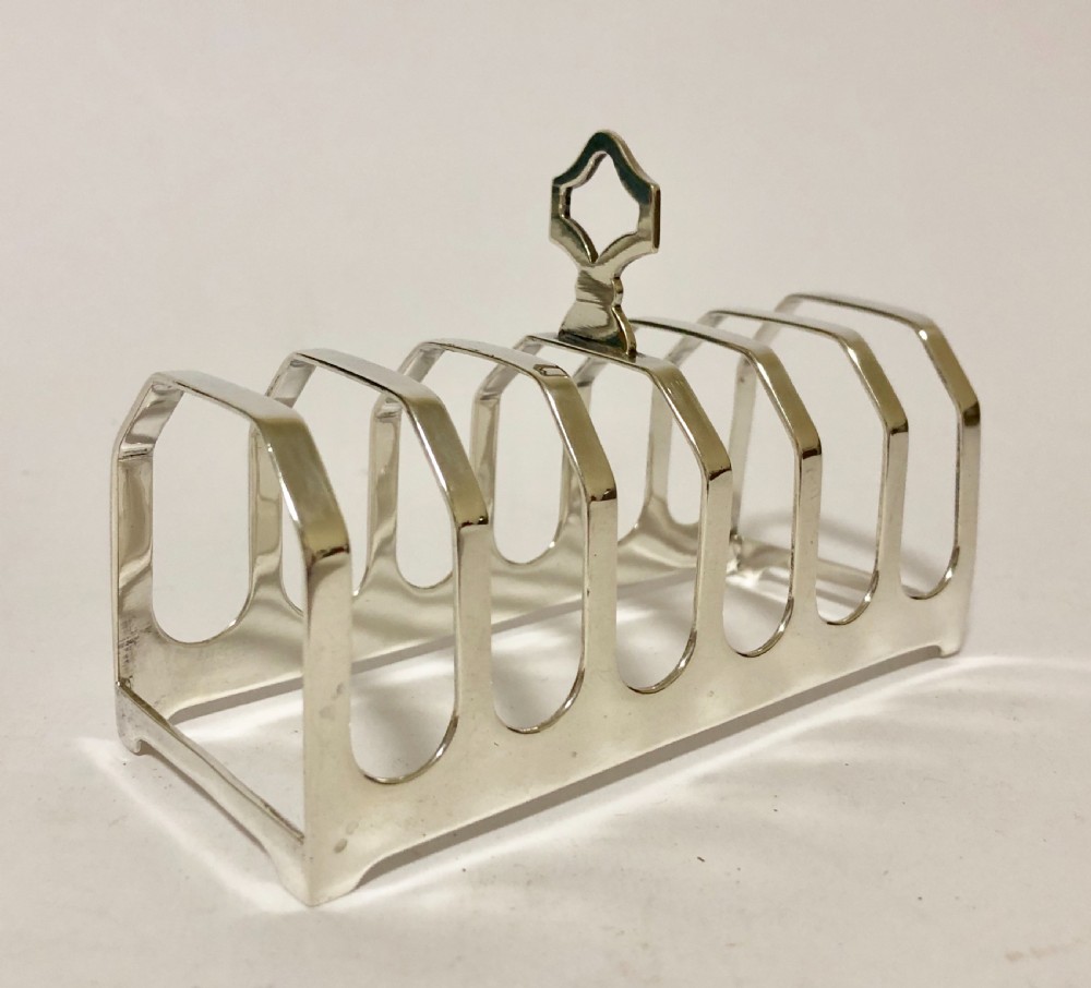 Large Antique 1933 Solid Sterling Silver Toast Rack View VII