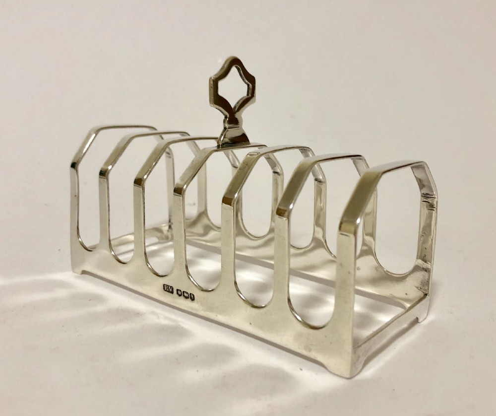 Large Antique 1933 Solid Sterling Silver Toast Rack View VIII