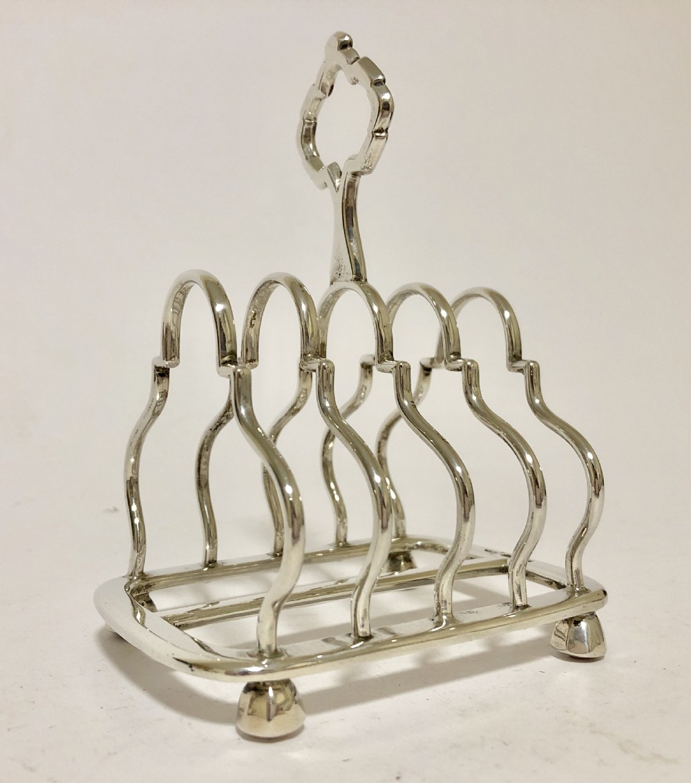 Antique Victorian Solid Sterling Silver Toast Rack View VII