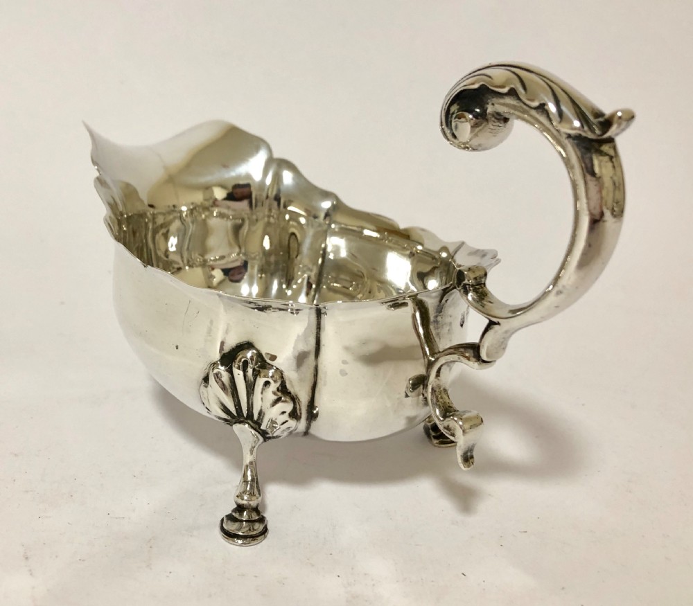 Antique Solid Sterling Silver Sauce Boat Chester 1902 View IX