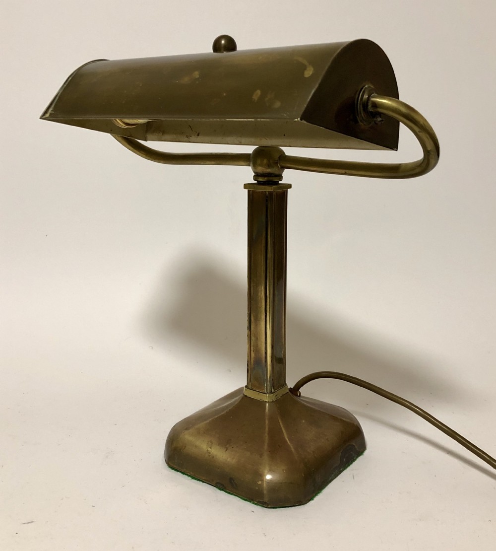 Original Antique Brass Bankers Desk Lamp