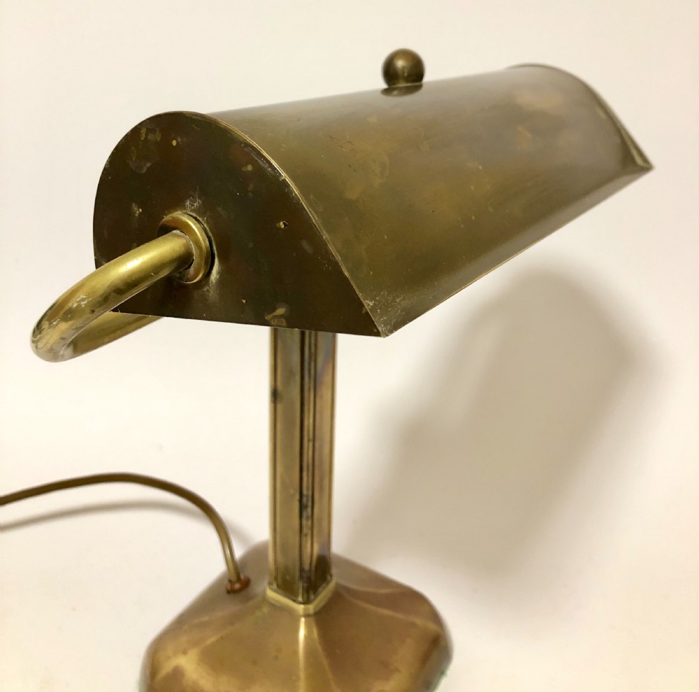 Original Antique Brass Bankers Desk Lamp View IV