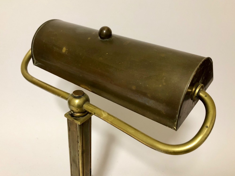 Original Antique Brass Bankers Desk Lamp View V