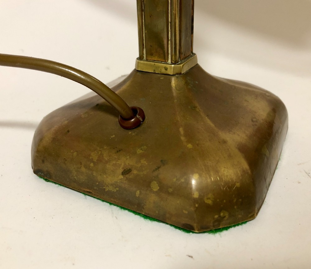 Original Antique Brass Bankers Desk Lamp View VII