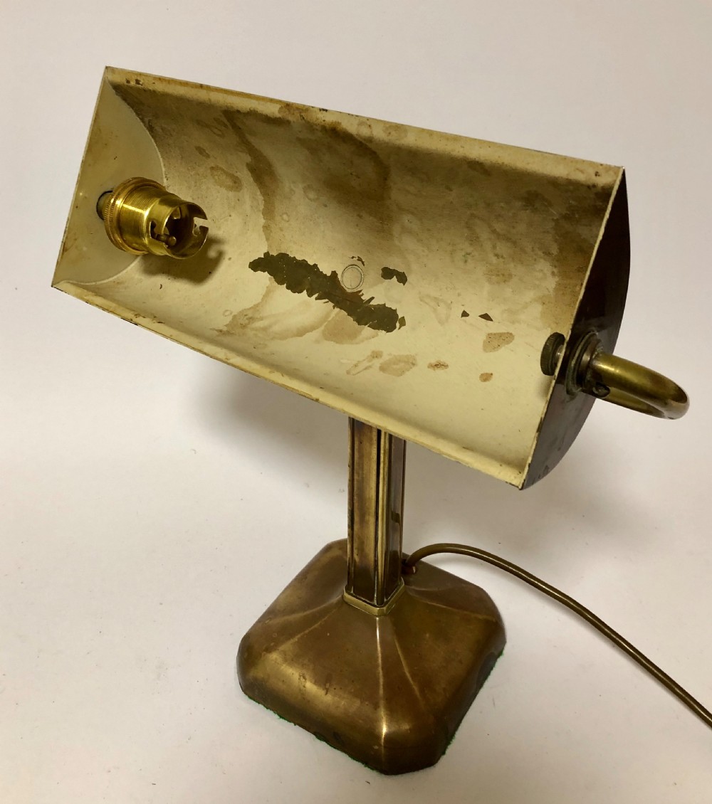Original Antique Brass Bankers Desk Lamp View VIII