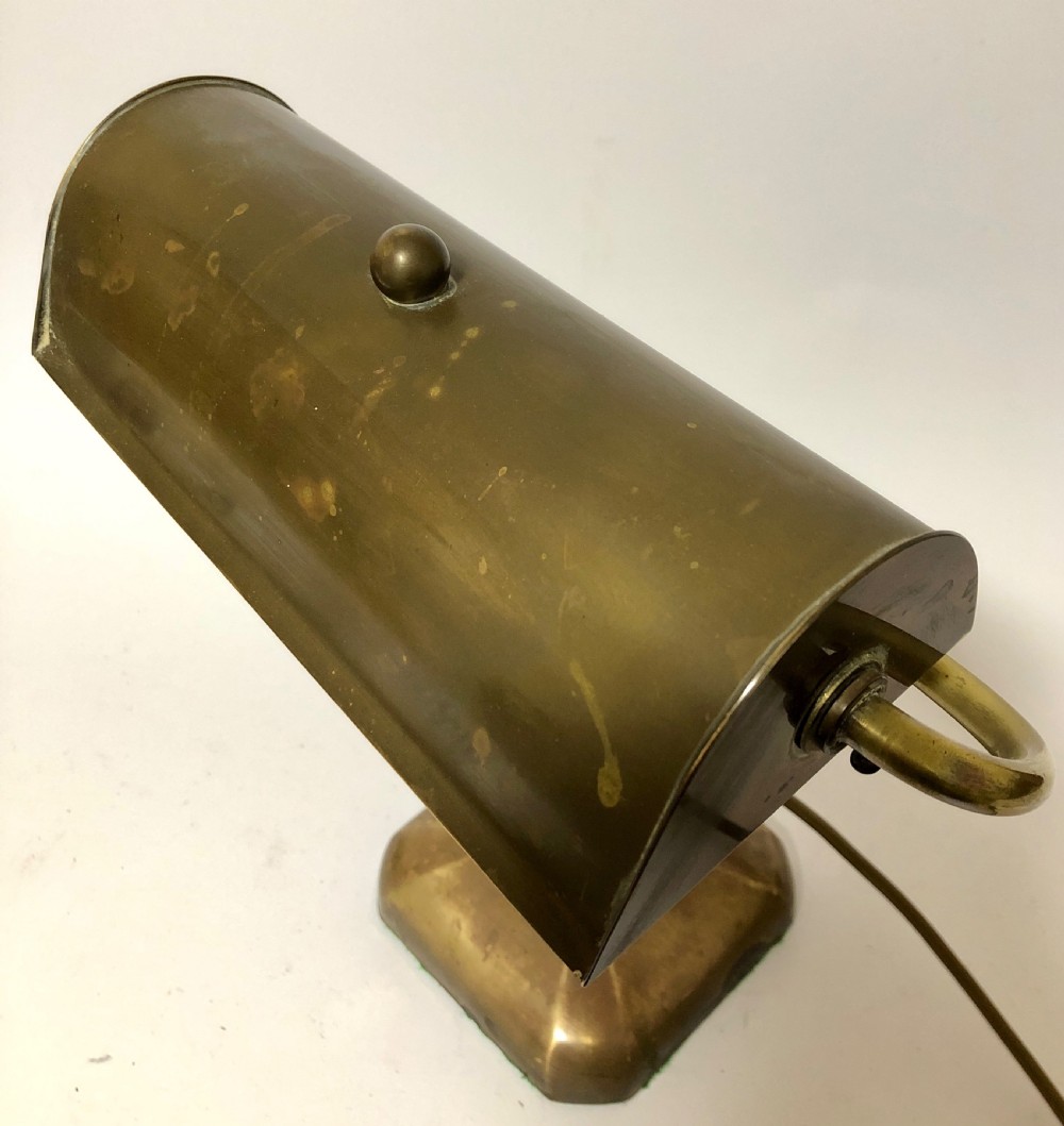 Original Antique Brass Bankers Desk Lamp View IX