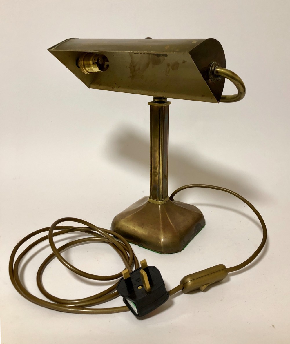 Original Antique Brass Bankers Desk Lamp View XII