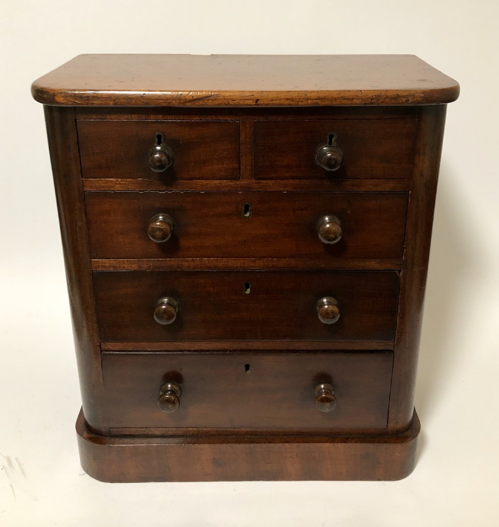 Antique Victorian Miniature Apprentice Mahogany Chest of Drawers