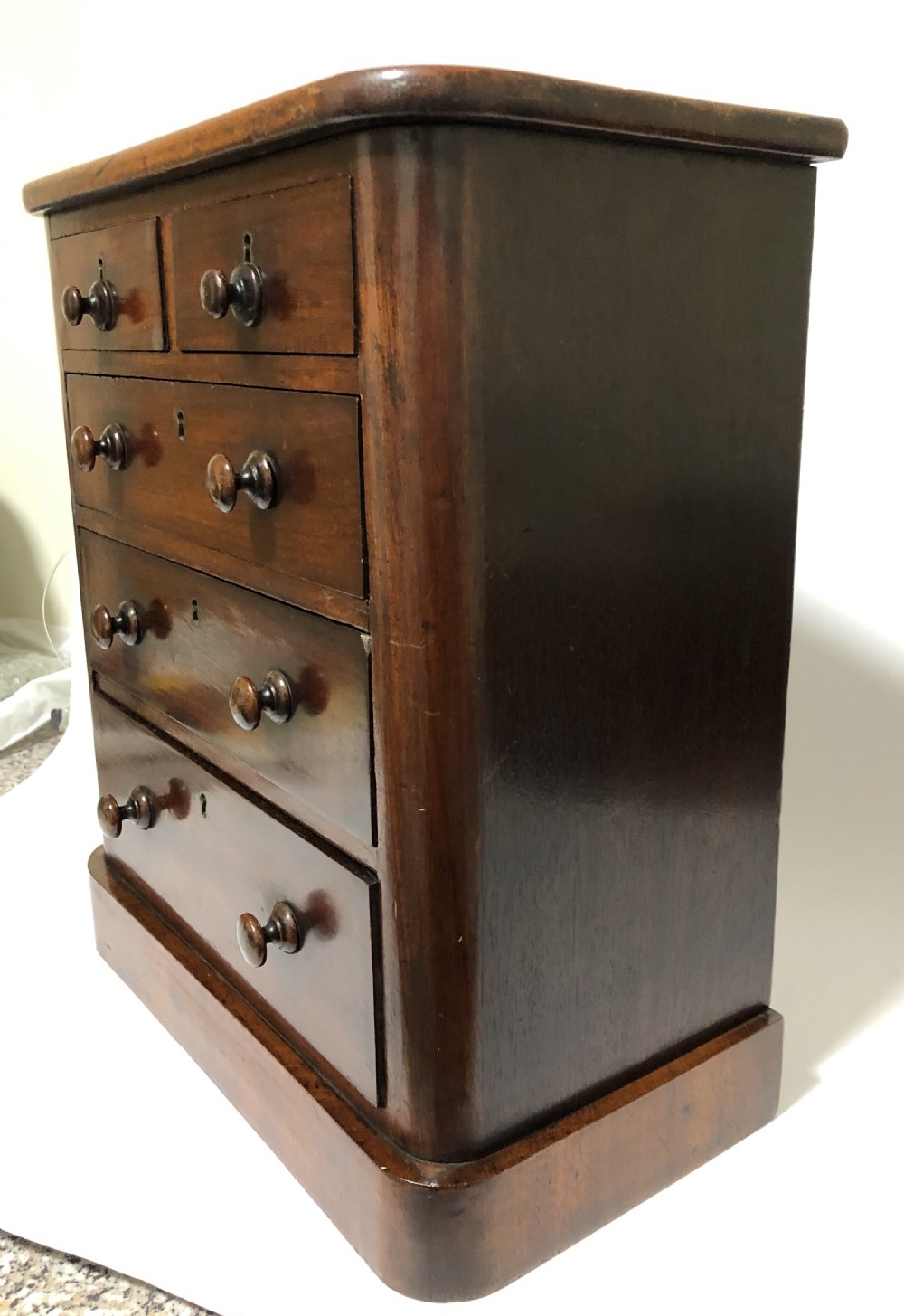 Antique Victorian Miniature Apprentice Mahogany Chest of Drawers View II