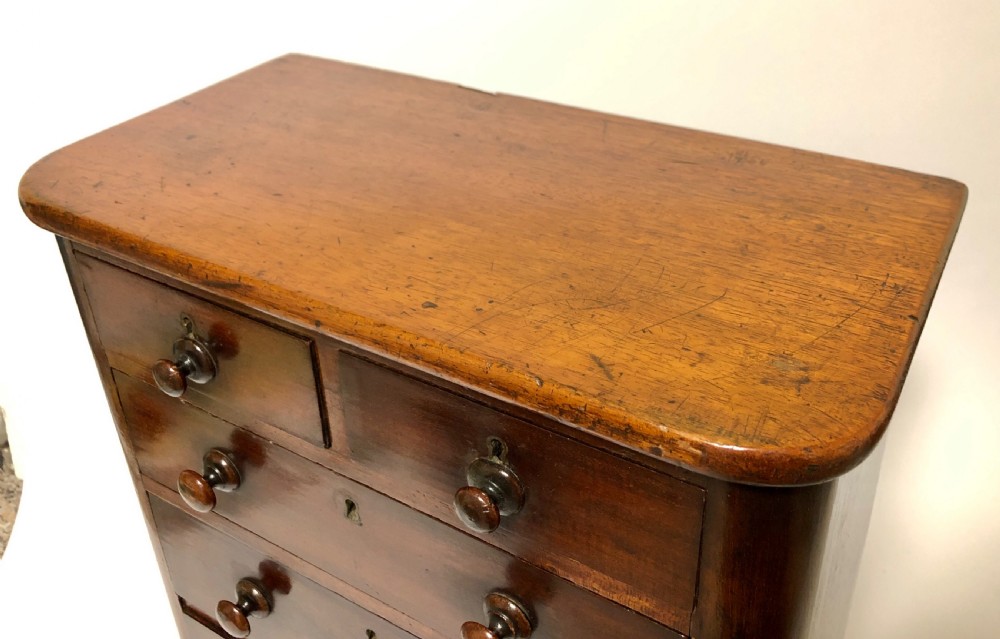 Antique Victorian Miniature Apprentice Mahogany Chest of Drawers View VI