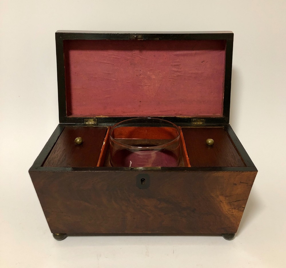 Antique Georgian Mahogany Sarcophagus Shaped Tea Caddy View VI