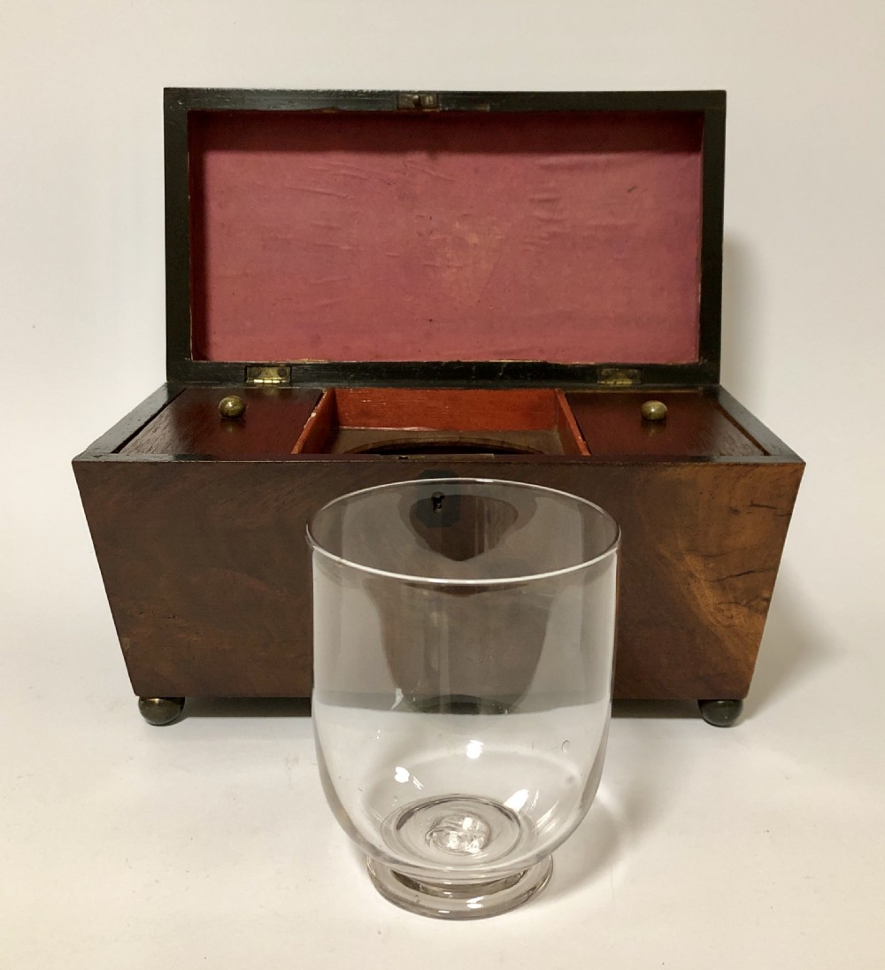 Antique Georgian Mahogany Sarcophagus Shaped Tea Caddy View VII
