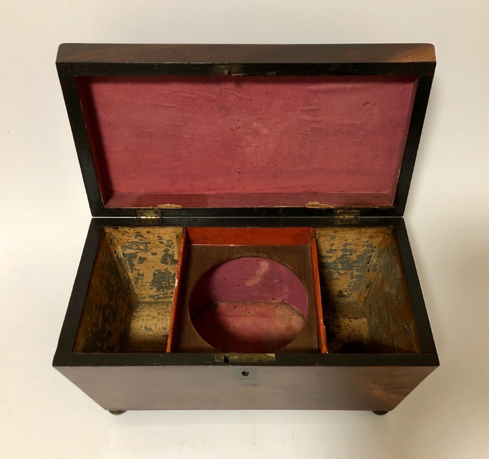 Antique Georgian Mahogany Sarcophagus Shaped Tea Caddy View XII