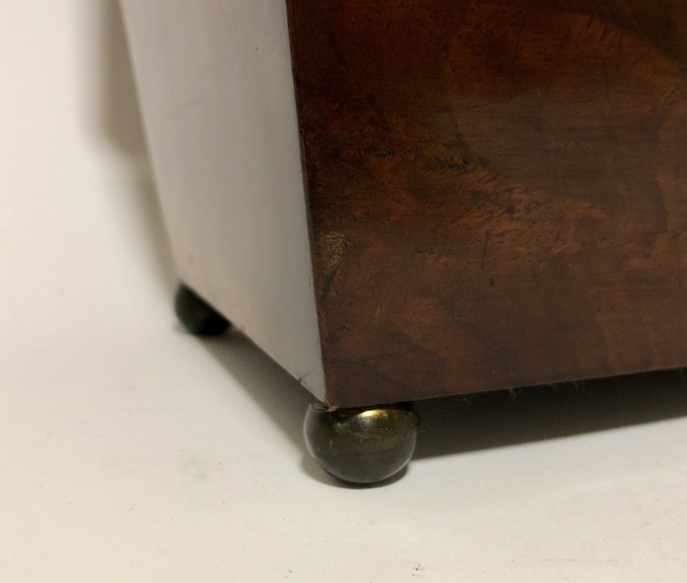 Antique Georgian Mahogany Sarcophagus Shaped Tea Caddy View XIV