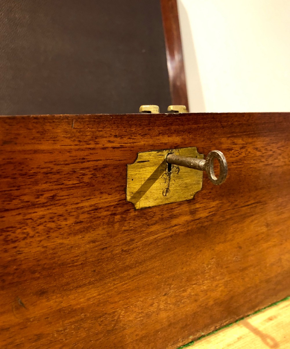 Antique Victorian Mahogany Brass Bound Campaign Writing Slope View X