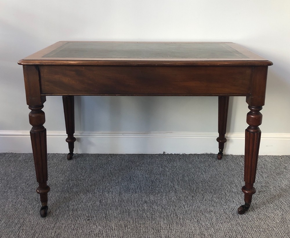 Antique Victorian Mahogany Two Drawer Writing Desk View XIV