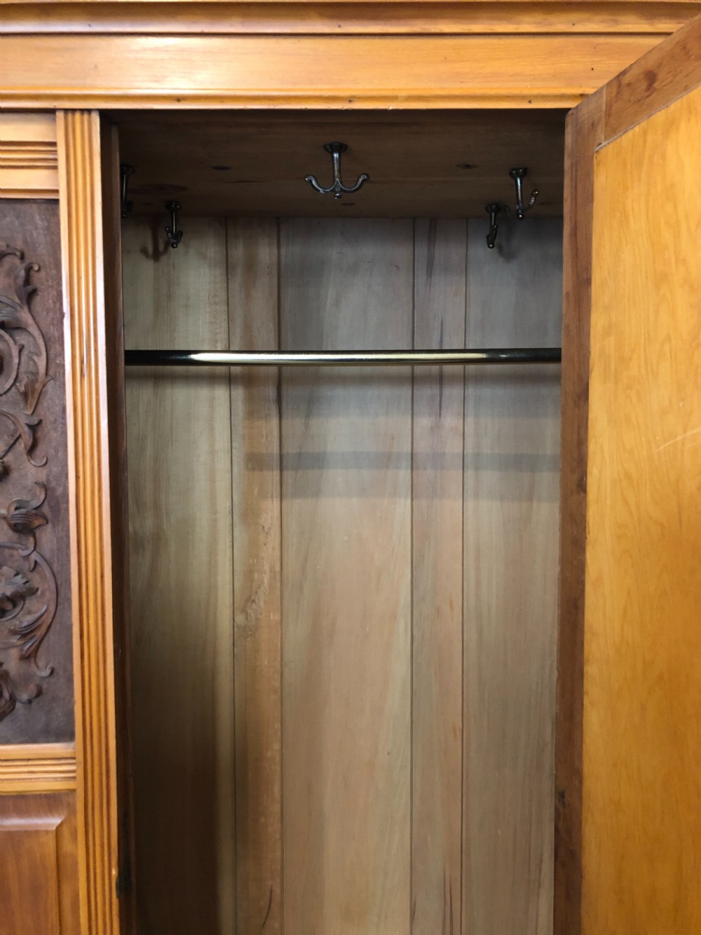 Edwardian Satinwood Single Wardrobe View XI