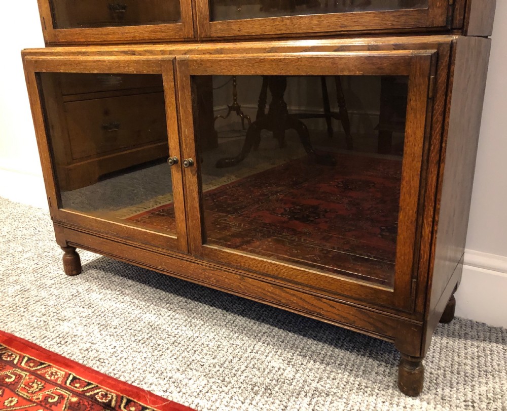 Antique Oak Glazed Minty Bookcase View VI