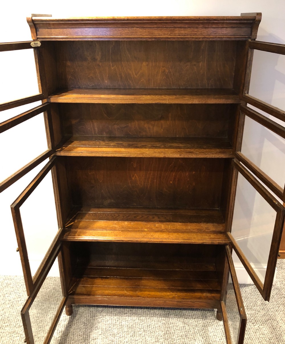 Antique Oak Glazed Minty Bookcase View VIII