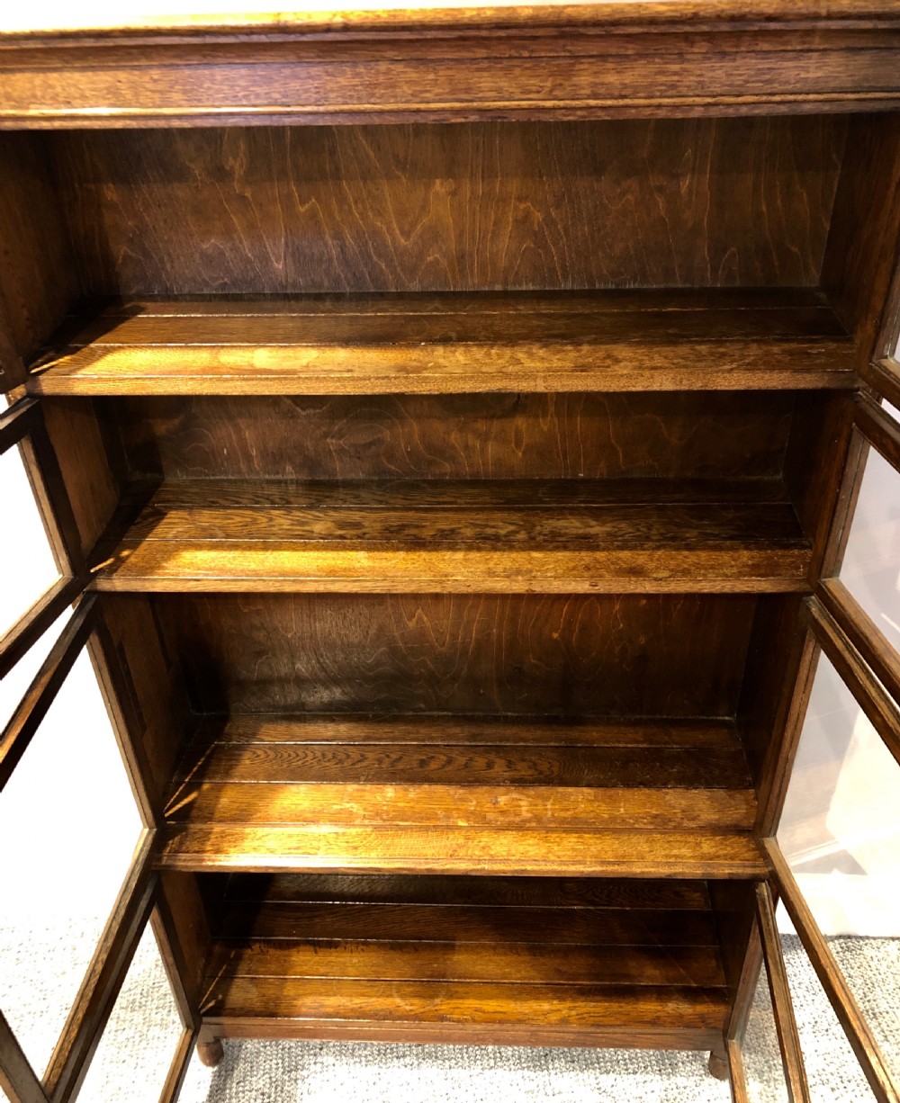 Antique Oak Glazed Minty Bookcase View X