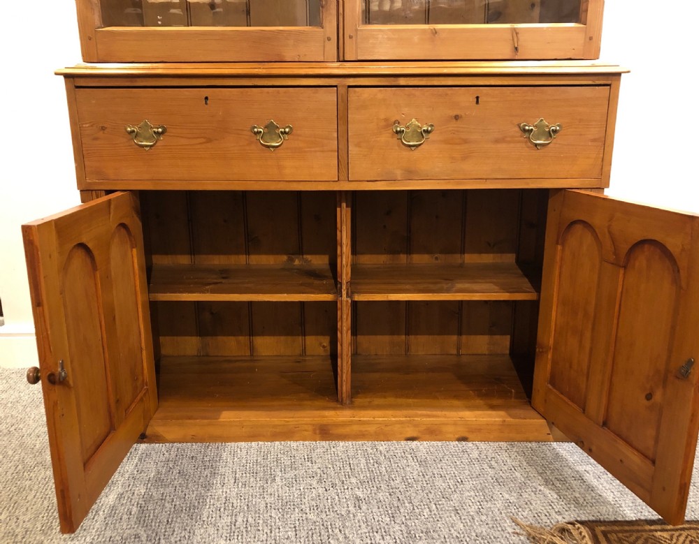 Antique Victorian Stripped Pine Cornish Glazed Dresser View V
