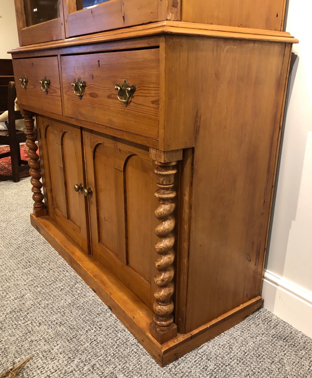 Antique Victorian Stripped Pine Cornish Glazed Dresser View XIV