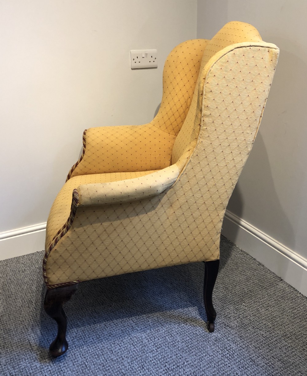 Victorian Queen Anne Style Wing Armchair View IV