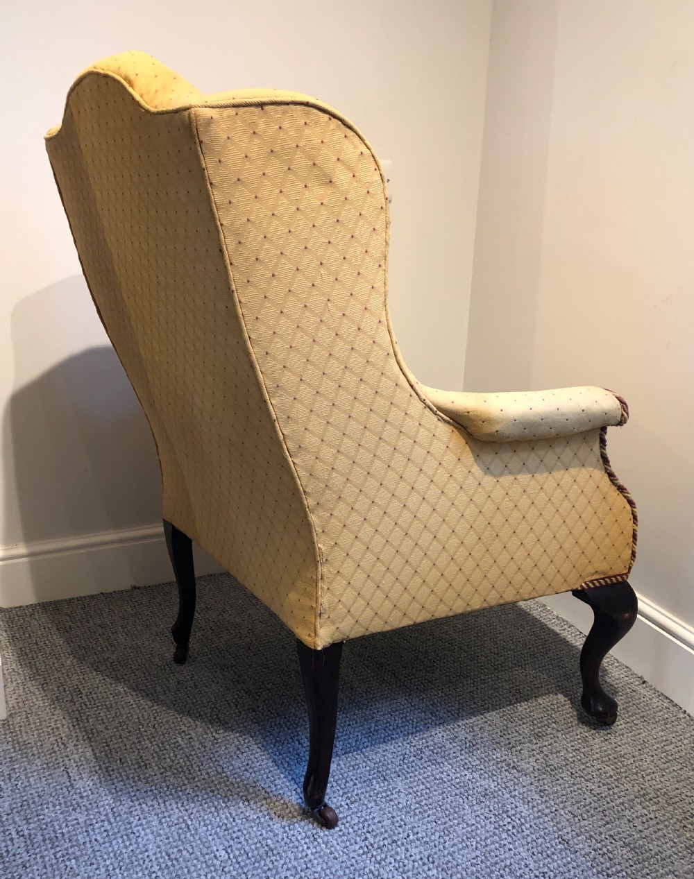 Victorian Queen Anne Style Wing Armchair View VI