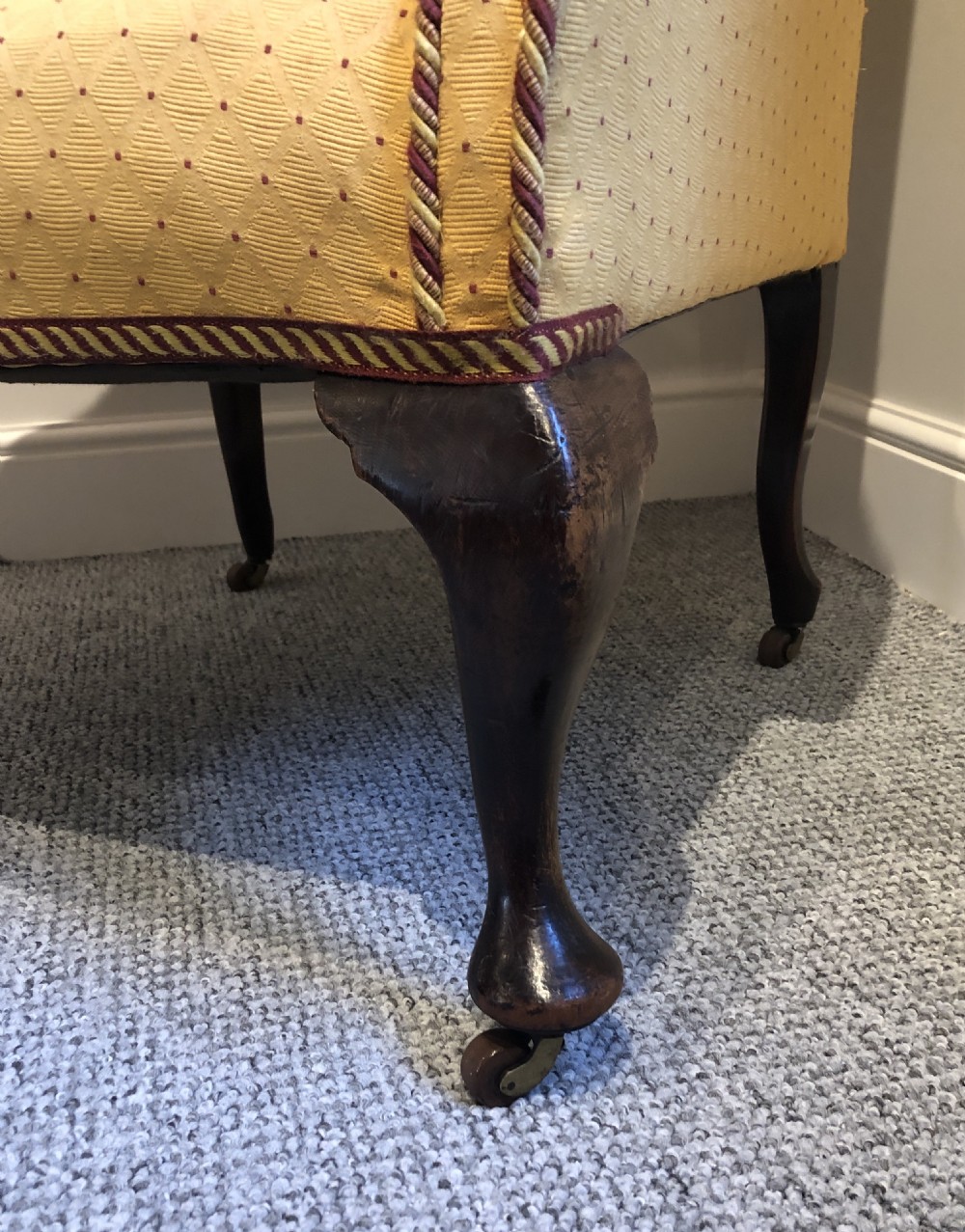 Victorian Queen Anne Style Wing Armchair View XI