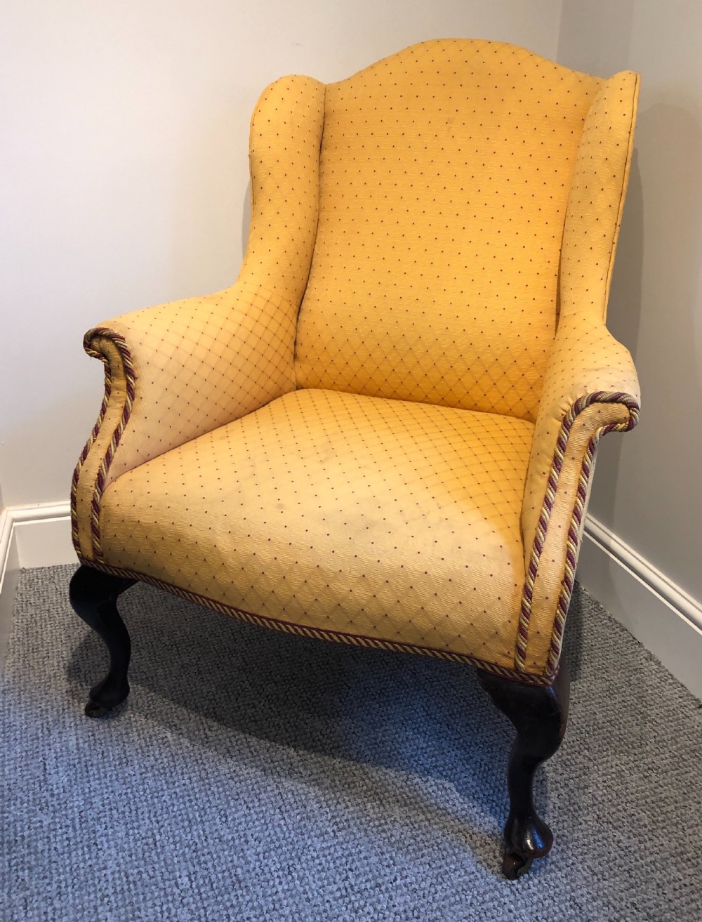 Victorian Queen Anne Style Wing Armchair View XII