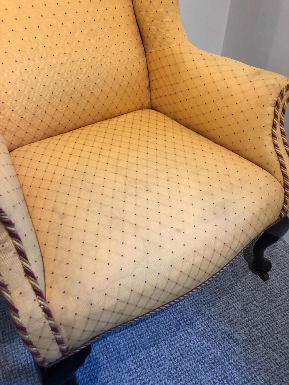 Victorian Queen Anne Style Wing Armchair View XIII